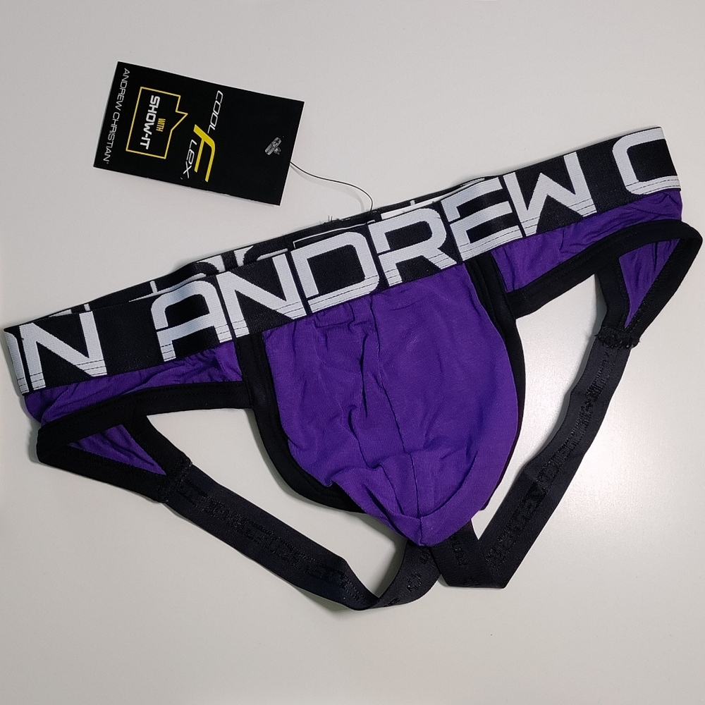Andrew Christian jock cool flex jockstrap purple violet Small 28 29 30 31 NWT